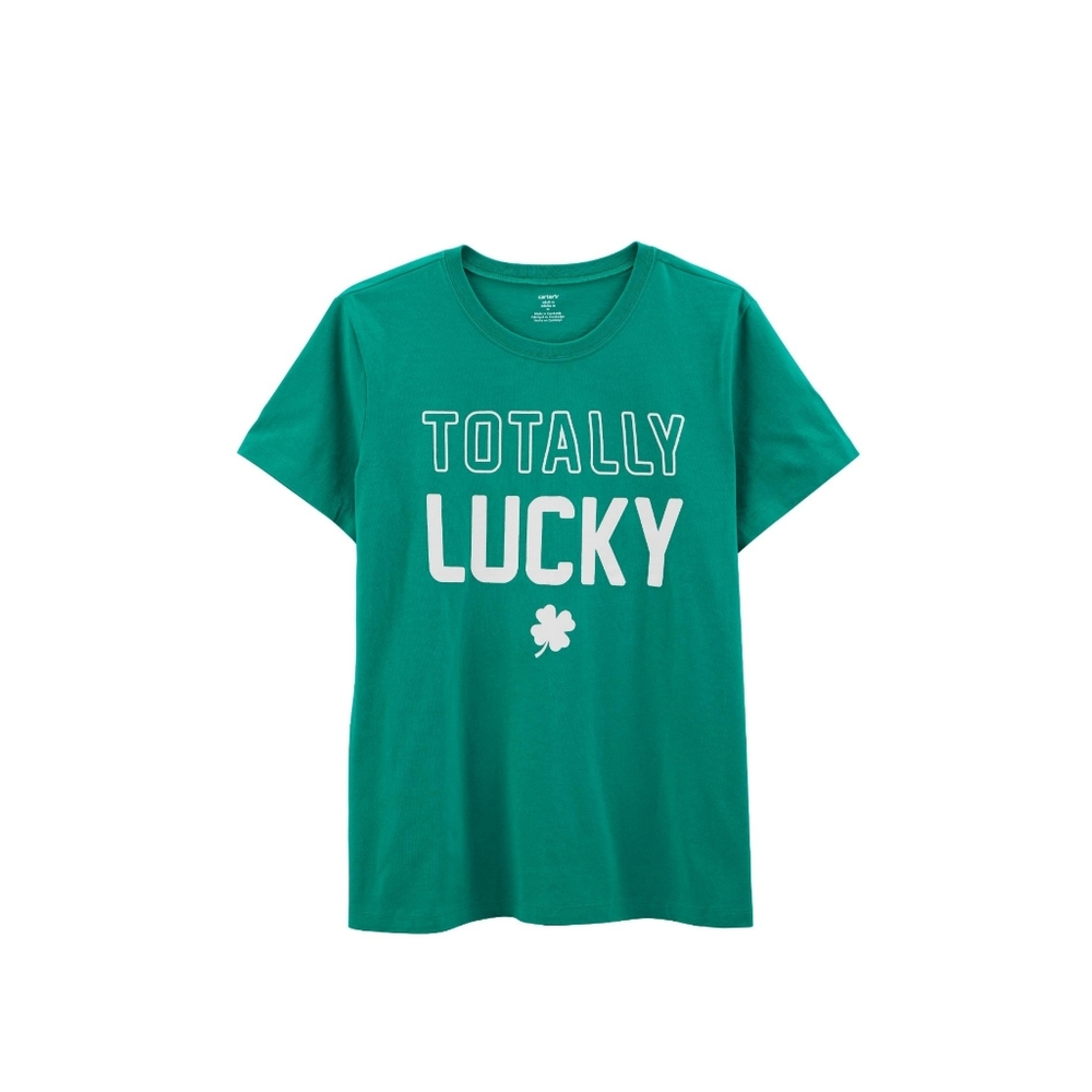 Totally Lucky St. Patrick's Day green shamrock adult t-shirt